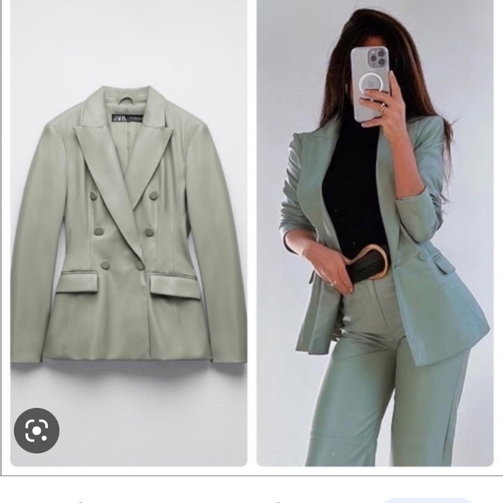 Zara Leather Blazer